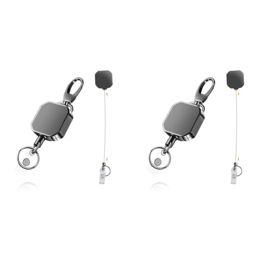 ZORBES® Retractable Id card Holder, Keychain Badge Holder, Zinc Alloy Metal Carabiner Keychain 26.7 inches Retractable Steel Wire Reel Design Utility Carabiner Keyring for Keys, Badge, Cards 2 PCS ZORBES® Retractable Id card Holder, Keychain Badge Holder, Zinc Alloy Metal Carabiner Keychain 26.7 inches Retractable Steel Wire Reel Design Utility Carabiner Keyring for Keys, Badge, Cards 2 PCS